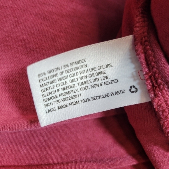 Knox Rose red long sleeve open crochet blouse size medium - Picture 6 of 7